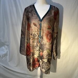 Soft Surroundings Sheer Tunic Women’s Small Lightweight Flowy Top Boho Layering